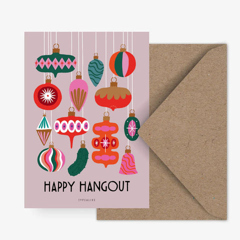 Postkarte 'Happy Hangout' – Weihnachtskugel typealive