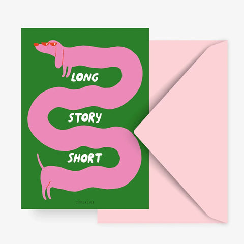 Postkarte 'Long story short' – Dackel typealive