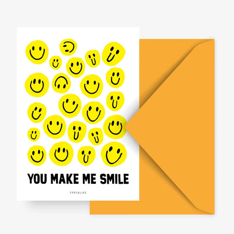 Postkarte 'You make me smile' – Smileys typealive