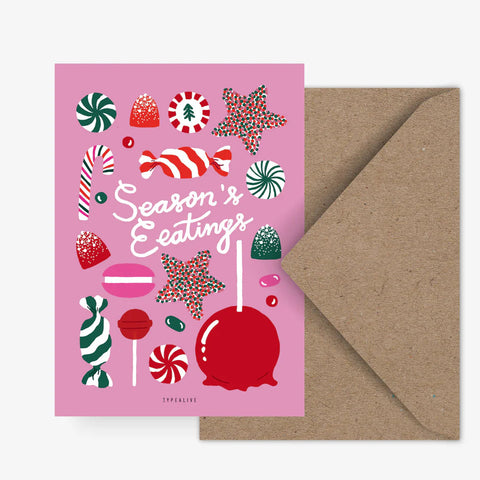 Postkarte 'Seasons Eatings' – Süßigkeiten typealive