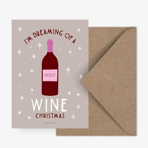 Postkarte 'I'm dreaming of a Wine Christmas' typealive