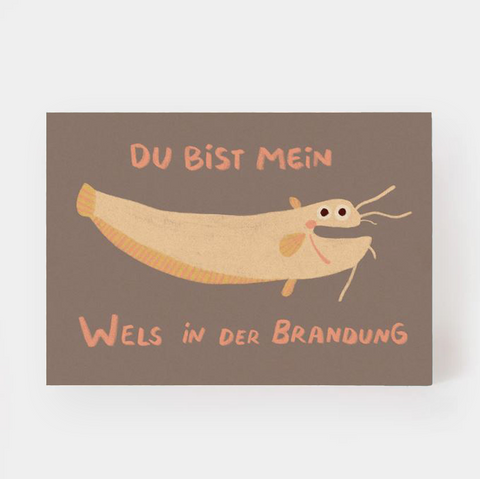 Postkarte 'Du bist mein Wels in der Brandung' Slinga