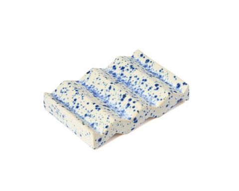 Seifenschale 'Rocky M' – blue splatterware/Blau gesprenkelt OBAstudios