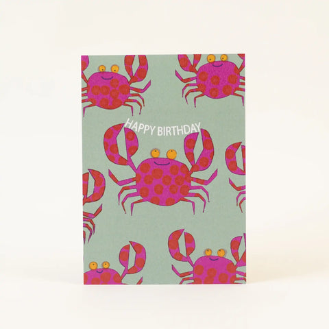 Postkarte 'Happy birthday' – Krabbe