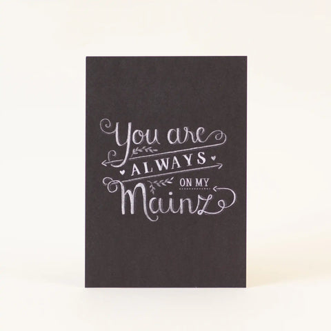 Postkarte 'Always on my Mainz' – schwarz