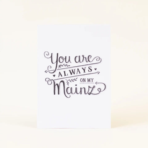 Postkarte 'Always on my Mainz' – weiß