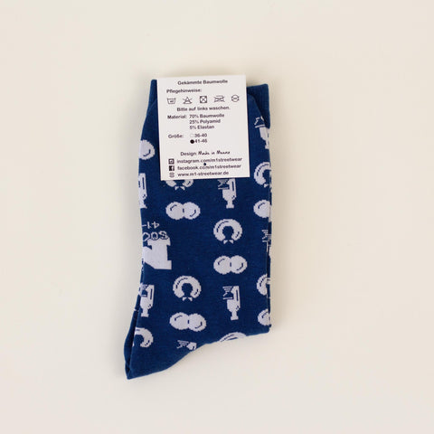 Socken 'Weck, Worscht & Woi' – dunkelblau M1 Streetwear