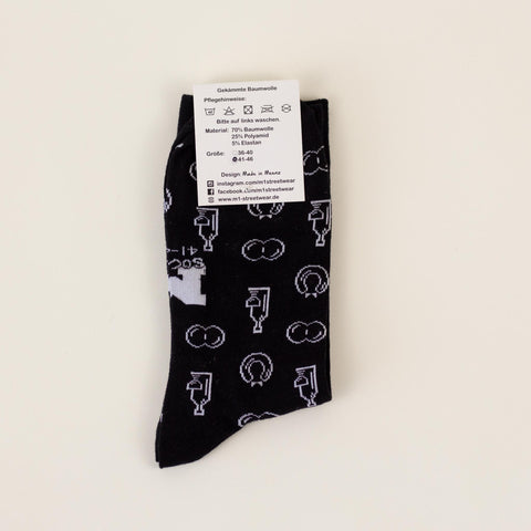 Socken 'Weck, Worscht & Woi' – schwarz M1 Streetwear