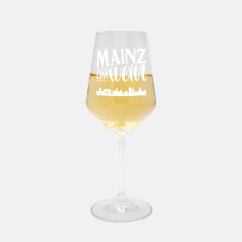 Weißweinglas 'Mainz am Wein' pinke distel
