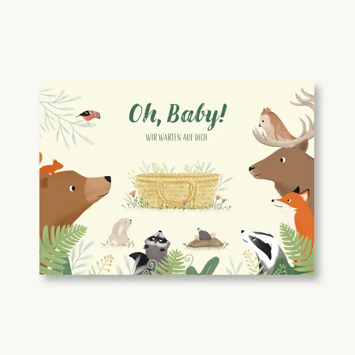 Postkarte 'Oh Baby! Wir warten auf dich' 54 illustration