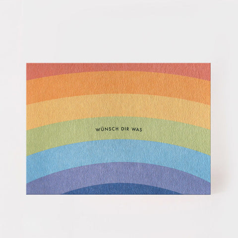 Postkarte 'Wünsch dir was' – Regenbogen