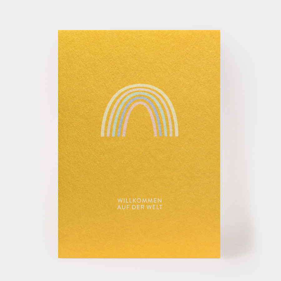 Postkarte 'Willkommen auf der Welt' – Regenbogen kartenmarie