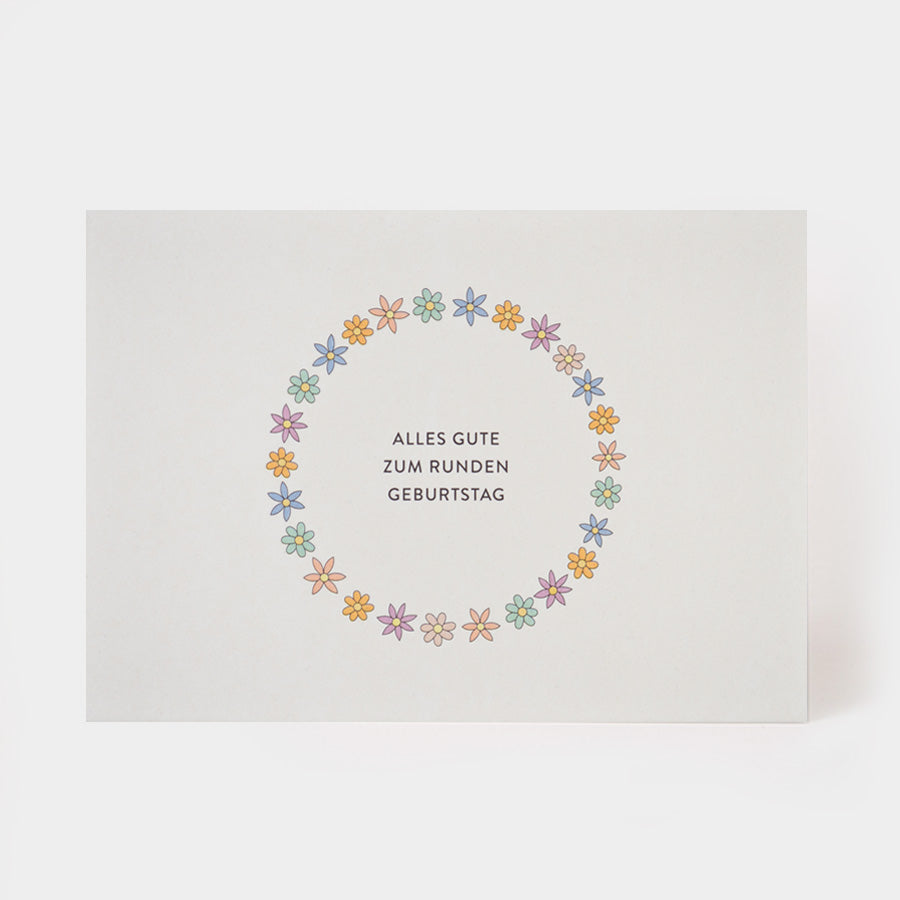 Postkarte 'Alles Gute zum runden Geburtstag' kartenmarie