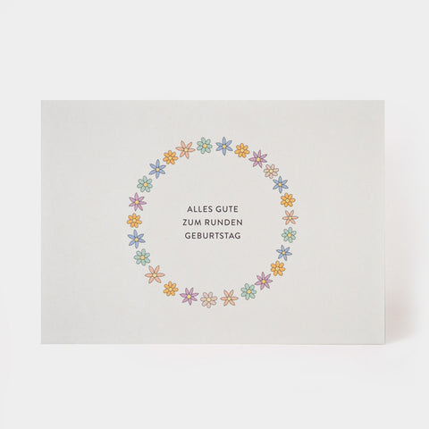 Postkarte 'Alles Gute zum runden Geburtstag' kartenmarie