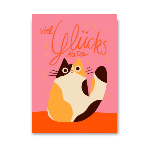 Postkarte 'Viel Glückskatze' Slinga
