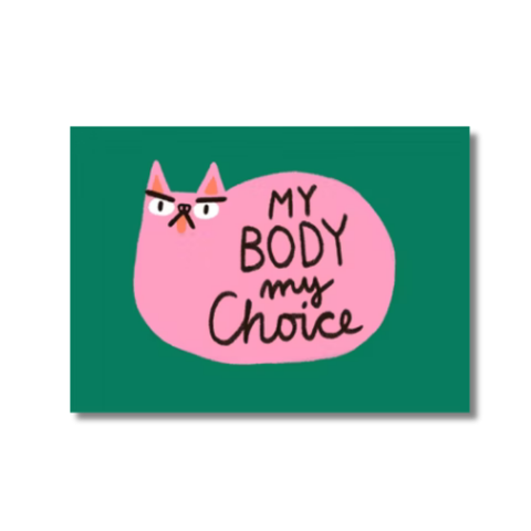 Postkarte 'My body my choice' Slinga