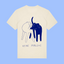 T-Shirt 'Keine Pobleme' – beige/blau pinke distel