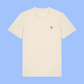 T-Shirt 'Keine Pobleme' – beige/blau pinke distel