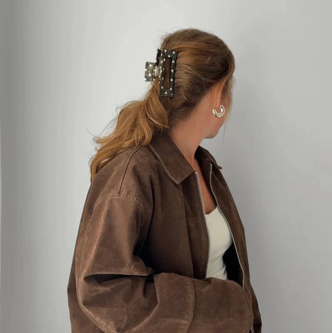 Haarklammer 'Mila' – choco polka dots