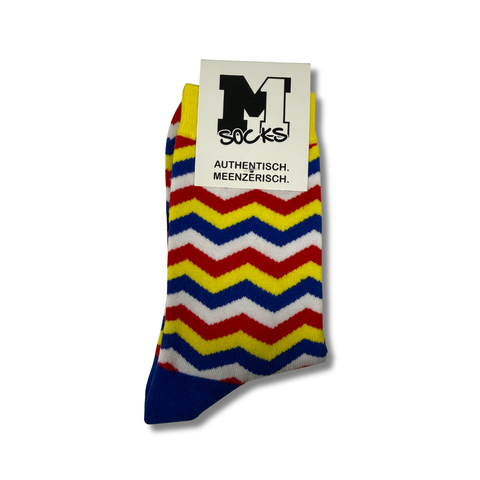 Fastnachtssocken 'Zickzack‘ – vierfarbbunt M1 Streetwear