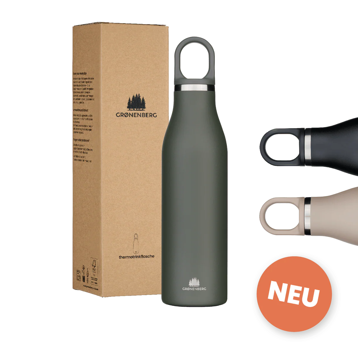 Edelstahl Trinkflasche Thermo – forest 750ml Grønenberg