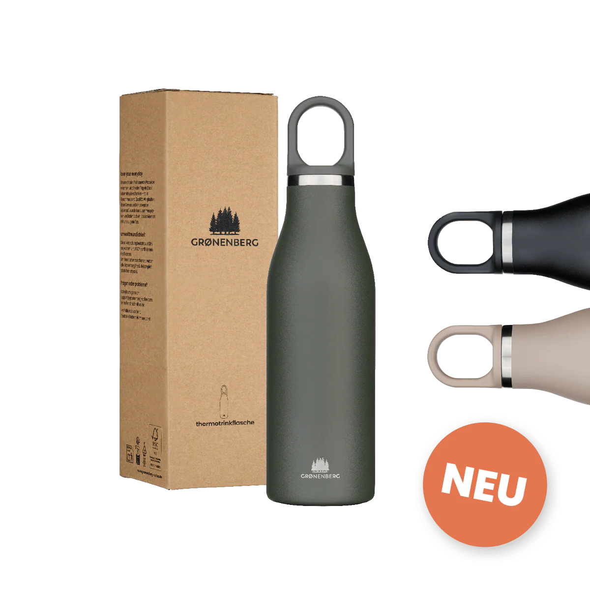 Edelstahl Trinkflasche Thermo – forest 500ml Grønenberg