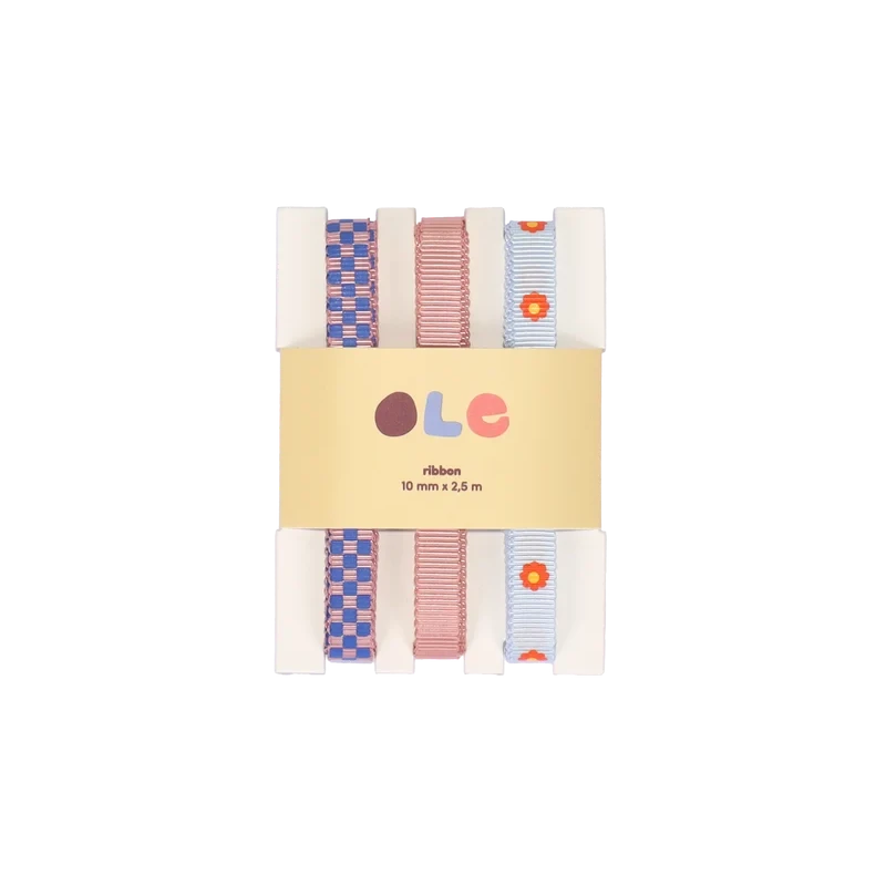 Geschenkband 'Schachbrett / Einfarbig / Blume' Kado Design