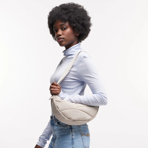 Wavy Puffer Moon Bag 'Scallop' – Monochrome Edition GOT BAG