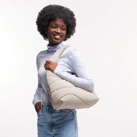 Wavy Puffer Shoulder Bag 'Scallop' – Monochrome Edition GOT BAG
