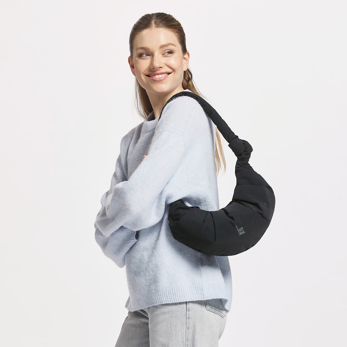Pleat Moon Bag Small 'Black' – Monochrome Edition GOT BAG