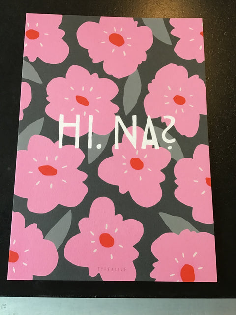 Postkarte 'Hi. Na?' – Blumen typealive