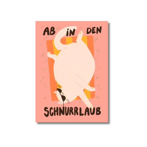 Postkarte 'Ab in den Schnurrlaub' Slinga