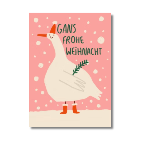 Postkarte 'Gans fröhliche Weihnachten' Slinga