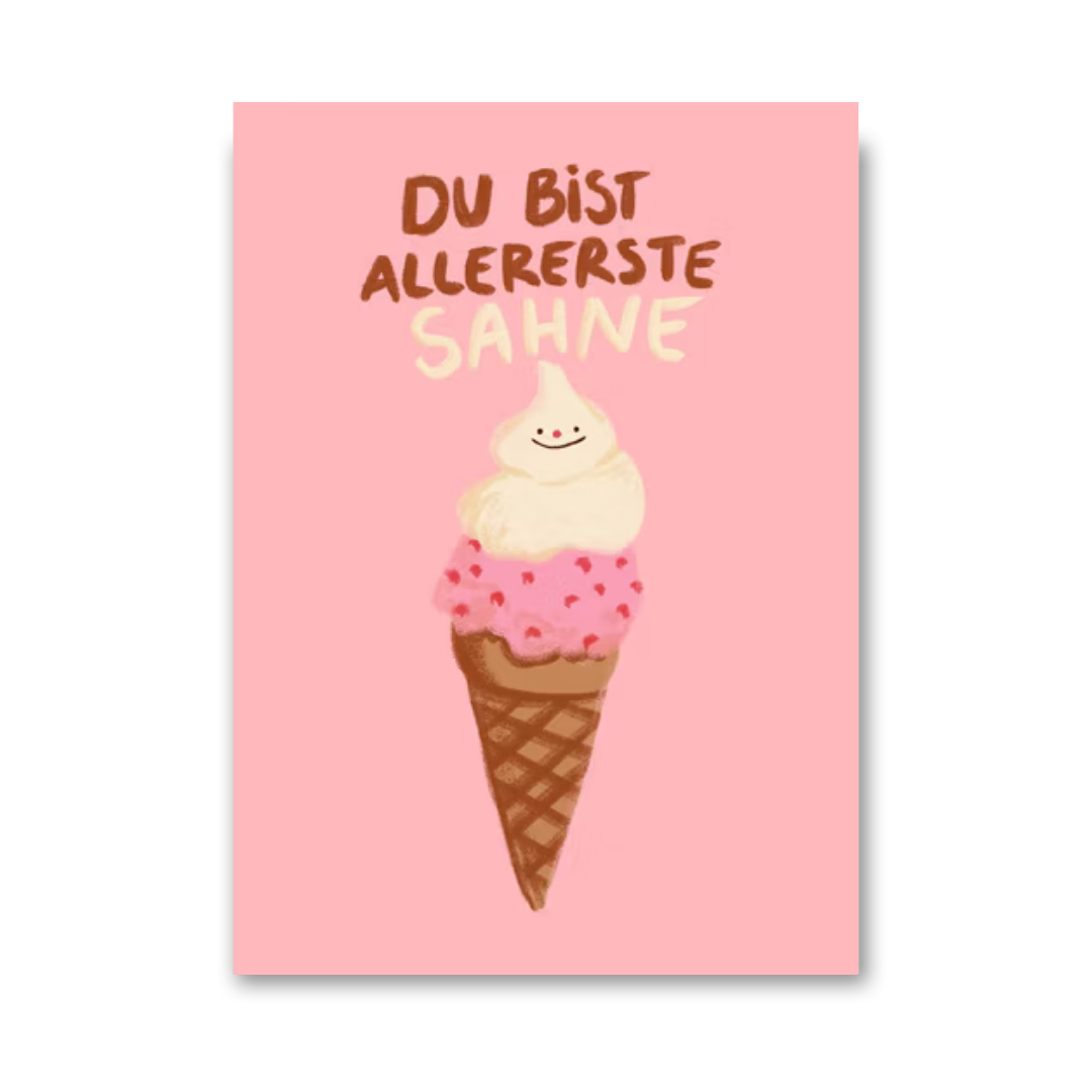 Postkarte 'Du bist allererste Sahne' Slinga