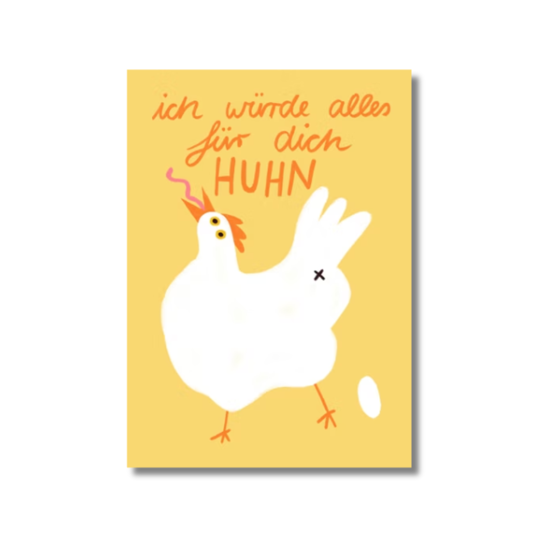 Postkarte 'Ich würde alles für dich Huhn' Slinga