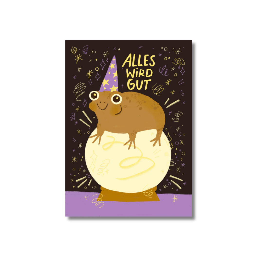 Postkarte 'Alles wird gut' – Frosch Slinga