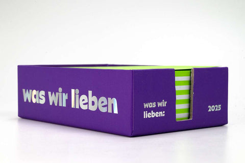 Notizkalender 'was wir lieben: in 365 Tagen' – 2025