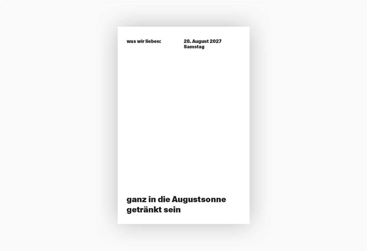 Notizkalender 'was wir lieben: in 365 Tagen' – 2027