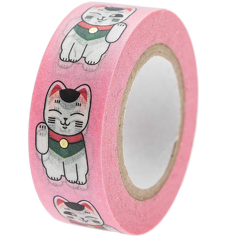 Washi Tape 'Winkekatze' – pink Rico Design