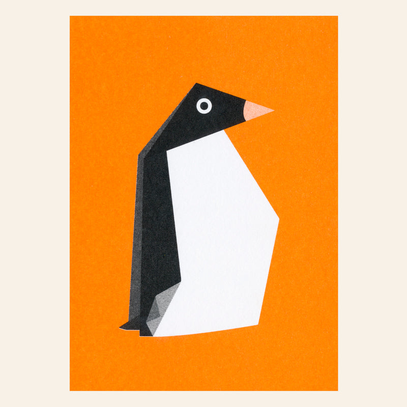 Postkarte 'Pinguin' – Origami Herr und Frau Rio