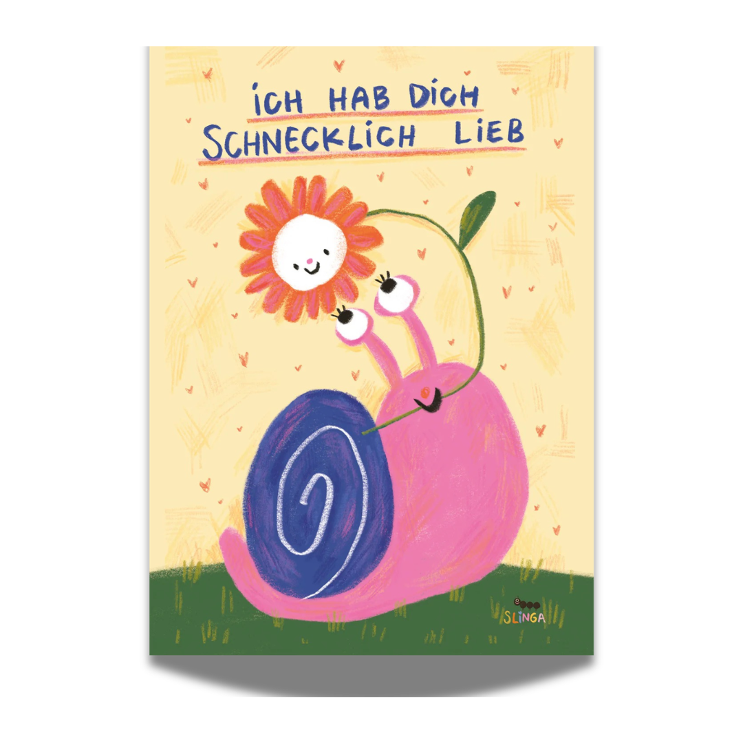Print DIN A4 'Ich hab dich schnecklich lieb' Slinga