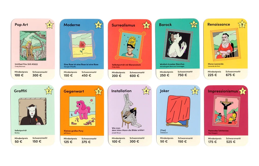 Kunstauktionsspiel 'Zum Ersten, zum Zweiten, zum Dritten' Laurence King Verlag