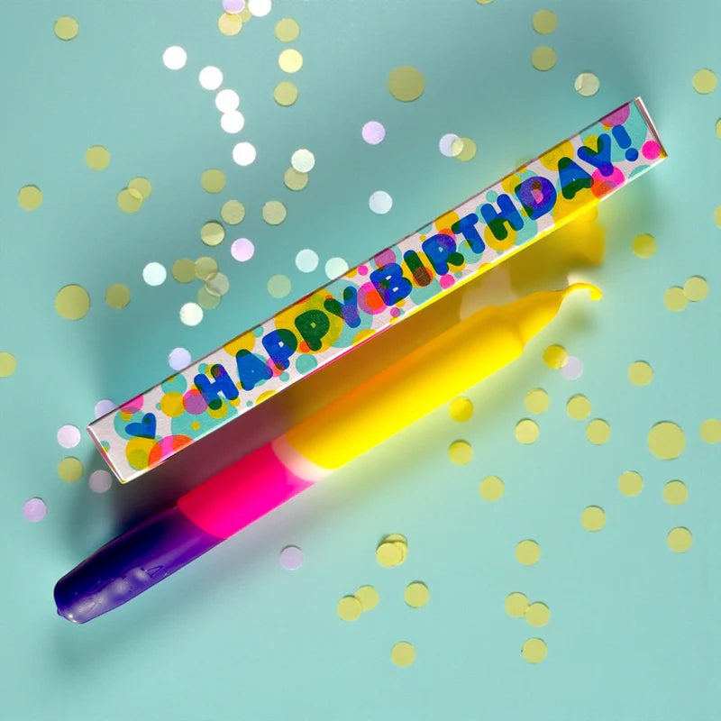 Dip Dye Kerze 'No Candle Like You' – Happy Birthday! blau Pink Stories