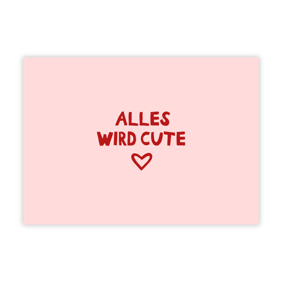 Postkarte 'Alles wird cute' pinke distel