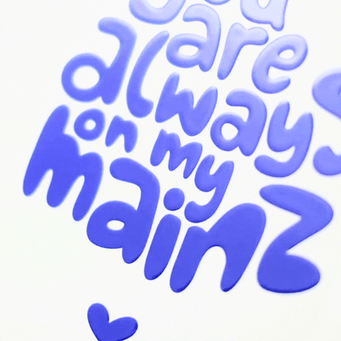 Postkarte 'You are always on my Mainz' – blaue Schrift LIEBS.CO