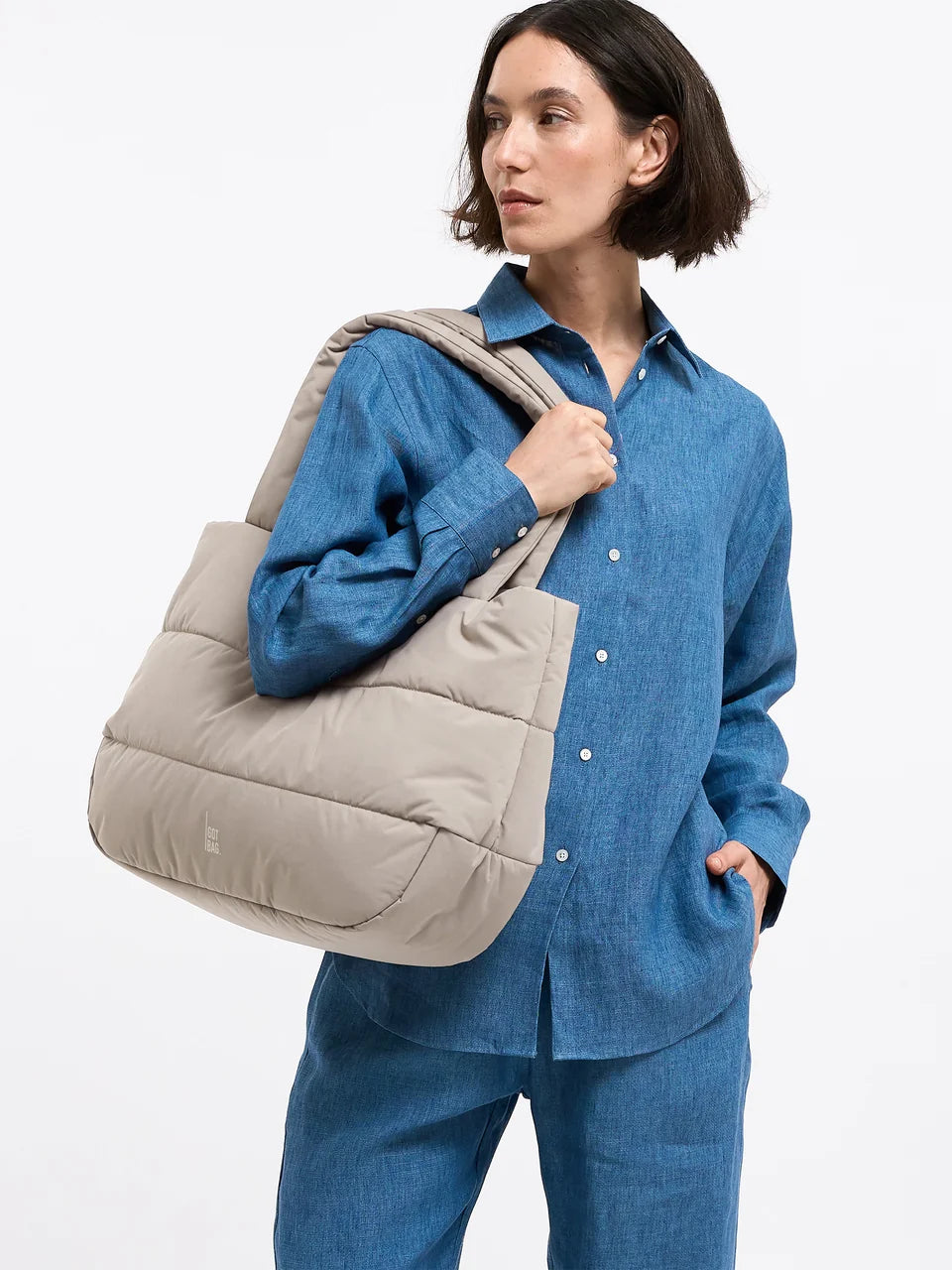 Puffer Horizon Tote Bag 'Scallop' – Monochrome Edition