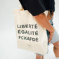 Jutebeutel 'Liberté Egalité FCKAFD' – Natur/Black Arrel
