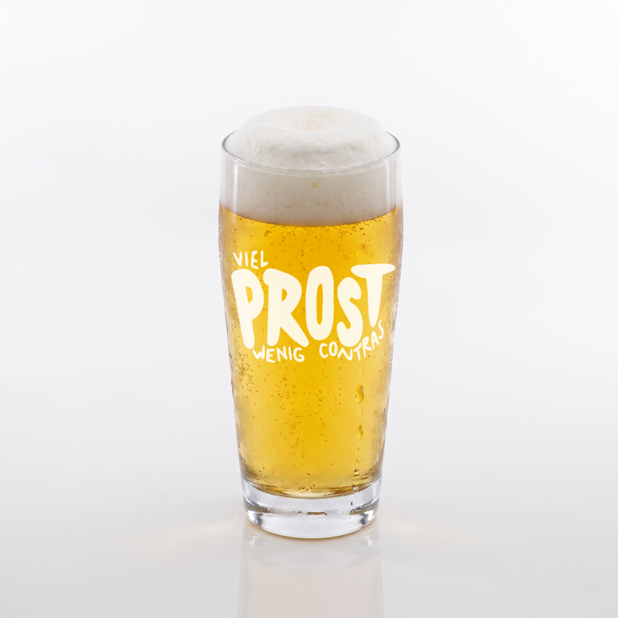 Bierglas 'Viel Prost wenig Contras'