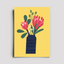 Postkarte 'Blumenvase' – Gelb
