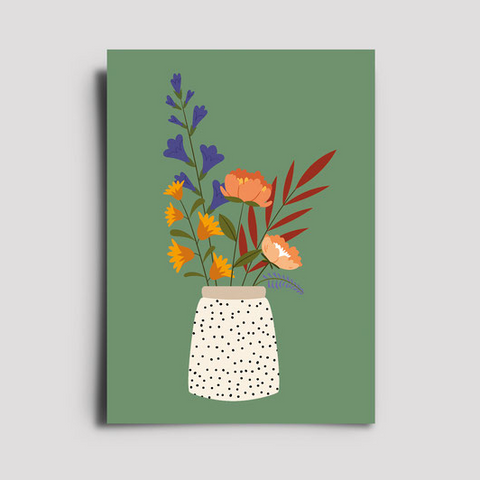 Postkarte 'Blumenvase' – Salbei